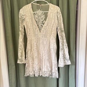 Free People Cream Lace Dress